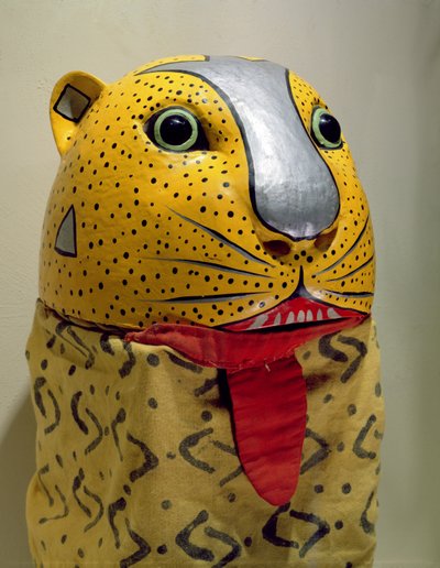 ジャガーの仮面（木・布塗装） 作： Mexican School