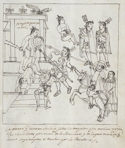 Ms Hunter 242 f.256r Evangelical Battle、ヒストリアデトラスカラ出身、ディエゴムニョスカマラゴ作 作： Mexican School