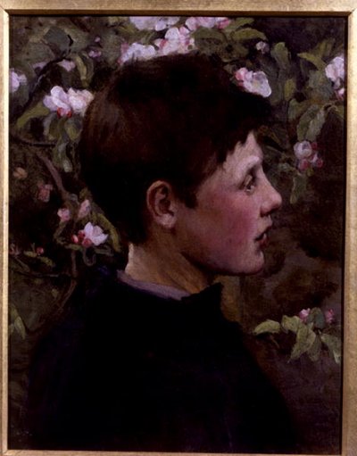 少年の頭」（油彩・キャンバス） 作： Mia Arnesby (attributed to) Brown