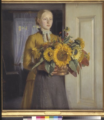ひまわりを持つ少女 作： Michael Ancher