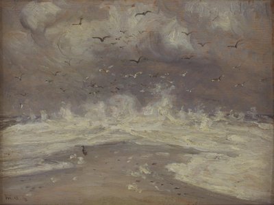 ユトランド半島の北海岸でサーフィン 作： Michael Ancher