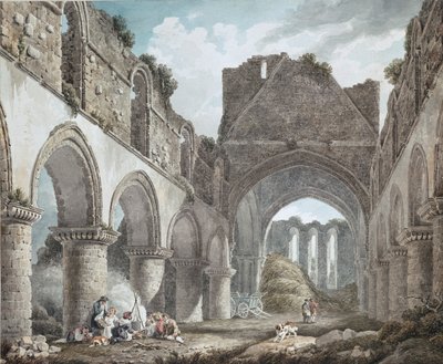 ビルドワス・アビー、シュロップシャー、1760-1800年頃 作： Michael Angelo Rooker