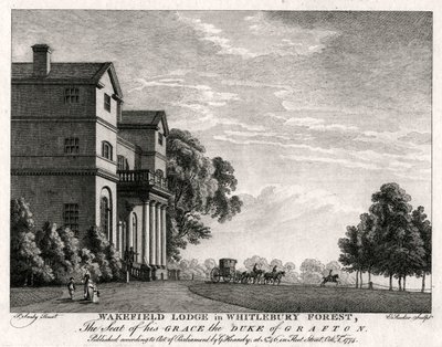 Whitlebury LodgeのWakefield Lodge、ノーサンプトンシャー、1774 作： Michael Angelo Rooker