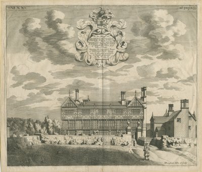ブロートン・ホール：銅版画、ND [1653-1686] (プリント) 作： Michael Burghers
