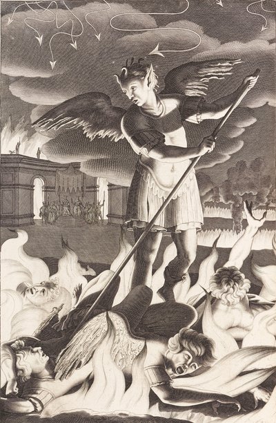 ジョンミルトンズパラダイスロストのイラスト、1688年。 作： Michael Burghers