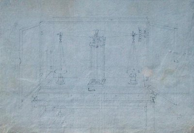 マイケル・ファラデーのスクラップブックに掲載されていた化学物質のバランス（紙にペン、インク 作： Michael Faraday