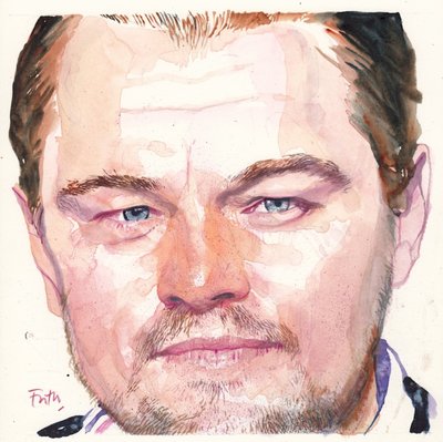 レオナルド・ディカプリオ、2016年（水彩画） 作： Michael Frith