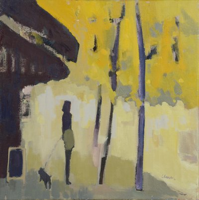 セーヌ河畔の散歩』2015年（リネンに油彩） 作： Michael G. Clark