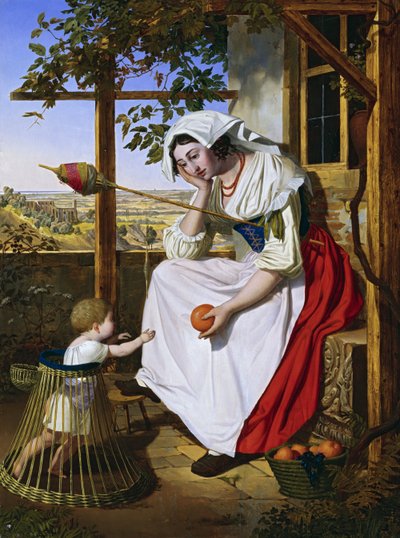子供を持つイタリア人女性 作： Michael Neher
