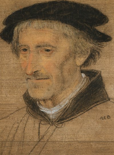 黒い帽子をかぶった男性のバストの長さの肖像画 作： Michael Ostendorfer