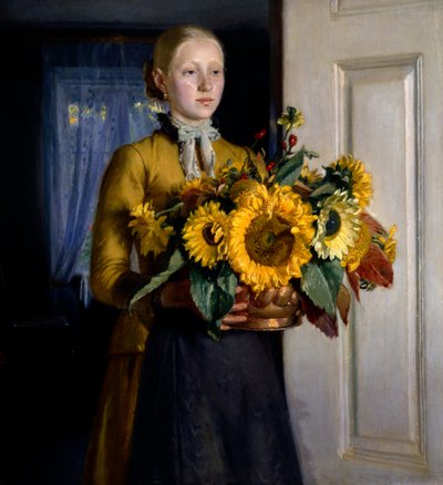 ひまわりを持つ少女 作： Michael Peter Ancher