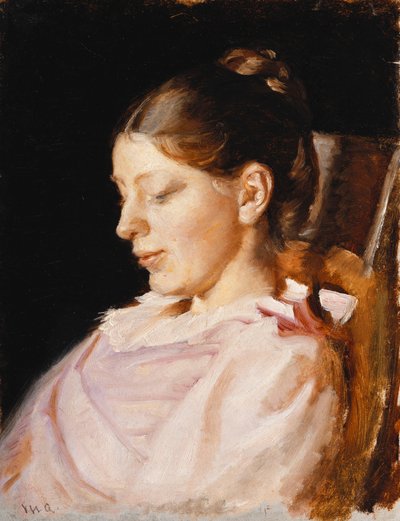 アーティストの妻、アンナアンカーの肖像 作： Michael Peter Ancher
