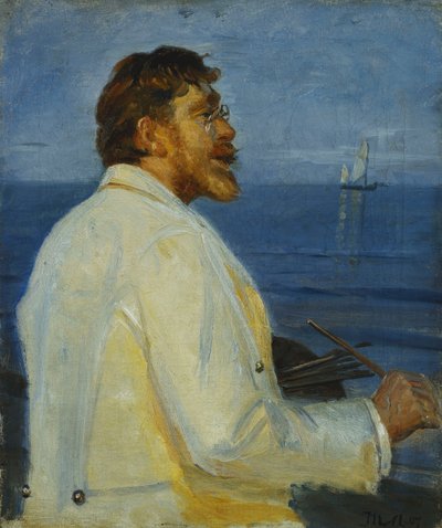 アーティストの肖像Peder Severin Kroyer、ハーフレングス、1907 作： Michael Peter Ancher