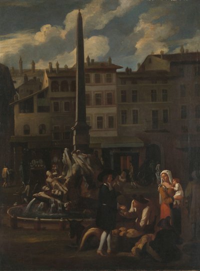 ローマのマーケット シーン、ナヴォーナ広場 作： Michael Sweerts (manner of)