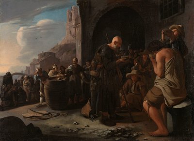 のどが渇いた人をリフレッシュ デ・ドルスティゲン・ラベン 作： Michael Sweerts