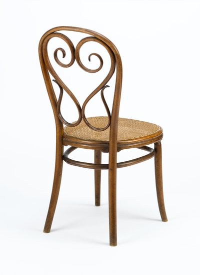 サイドチェア、c.1848（籐製のシートが折り畳まれた無垢のブナ材） 作： Michael Thonet