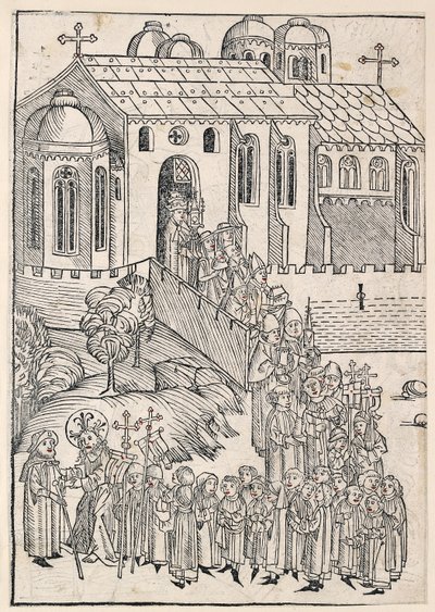 巡礼者に挨拶するキリスト、c1491 作： Michael Wolgemut