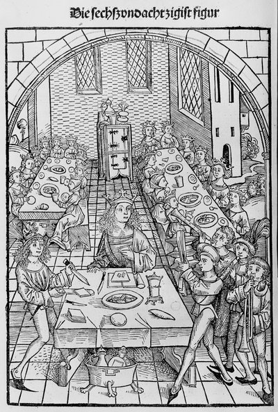 1491年、救いと永遠の幸福の宝庫または神殿。 作： Michael Wolgemut