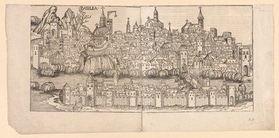 ニュルンベルク クロニクル: スイス、バーゼルの地形図 作： Michael Wolgemut