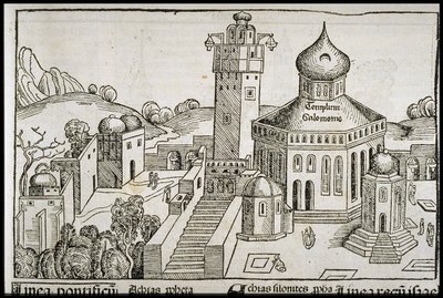 シェデルスクロニクルオブザワールドのテンプラムサロモニー、1493年頃。 作： Michael Wolgemut