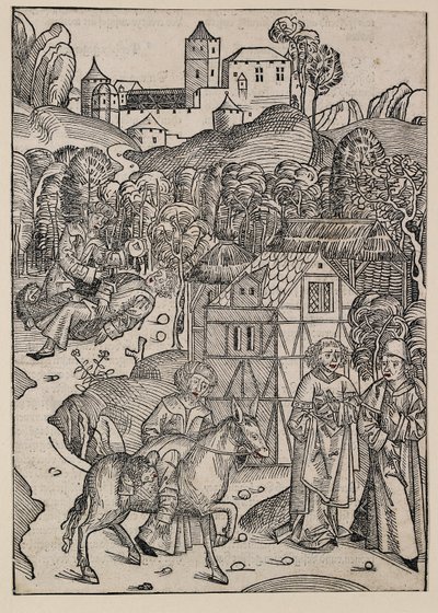 良きサマリア人の例えの後半部分（c1491 作： Michael Wolgemut