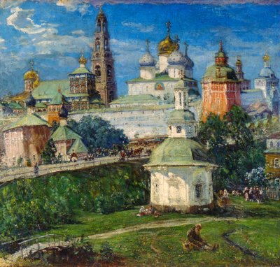 セルギエフポサドの聖セルギウスの三位一体修道院、1910年代。 作： Michail Boskin