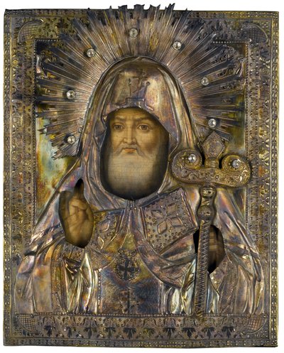 ヴォロネジの聖ミトロファネ (1623-1703) - ヴォロネジの聖ミトロファネ - ミハイル・ヴァシリエヴィチ・ボロドゥリン作の絵画 (?-1859) 作： Michail Vasilyevich Borodulin