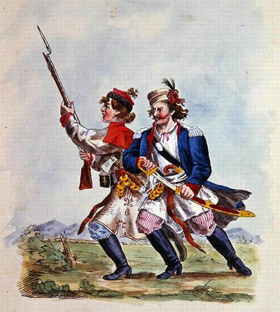 1700年以降のポーランド軍のコスチューム（カラーリトグラフ） 作： Michal Stachowicz