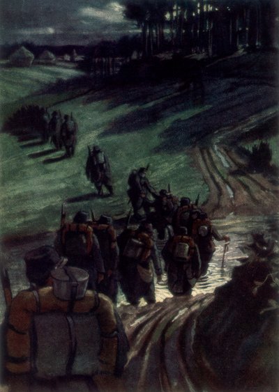 「塹壕へ」、1915年、1926年。 作： Michel