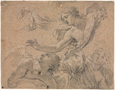 天使の研究、Cyrus versoの前のパンテア、1655-1660年。 作： Michel Dorigny