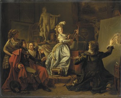 アーティストのスタジオで、1792-95年 作： Michel Garnier