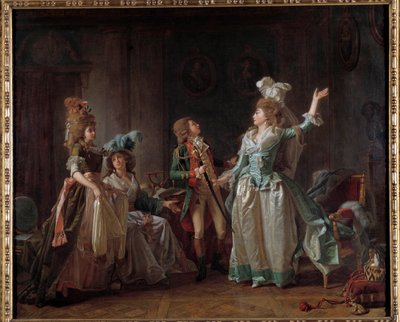 ミシェル・ガルニエ（1753-1819）の「龍の旅立ち」の絵。1780年 薄暗い。0.54 x 0.65 m パリ、カルナヴァレ美術館 作： Michel Garnier