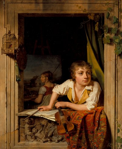 絵画と音楽（アーティストソンの肖像）、1800 作： Michel Martin Drolling