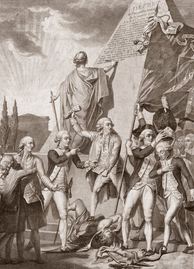ミシェル・ピクノ (1747-1814)。 哲学と愛国心の寓意、偏見の悪魔の勝者 - Philosophy et le Patriotisme victors du demon des Prejudices - Michel Picquenot (1747-1814)。 作： Michel Picquenot