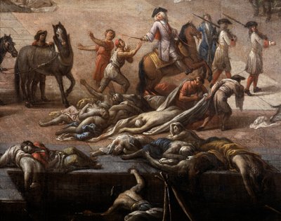 1720年のペストの際の（マルセイユ）市庁舎の様子 作： Michel Serre