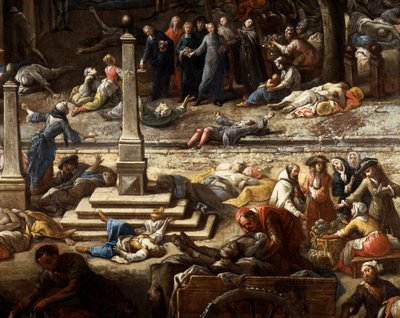 1720年のペストの際の（マルセイユ）市庁舎の様子 作： Michel Serre