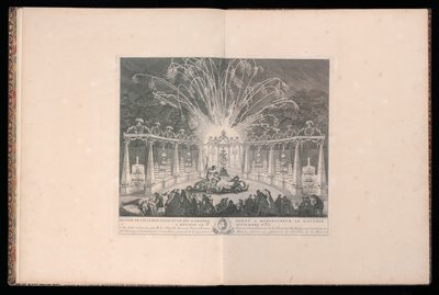 1735 年 9 月 3 日、ムードンで王太子殿下に捧げられたイルミネーションと花火のデザイン 作： Michel de Bonneval