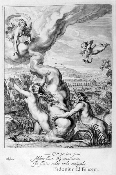 Alpheusによって追求され、噴水に変わったArethusa、1655 作： Michel de Marolles