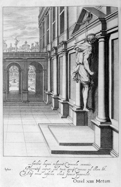 イフィスはアナクサレテを手に入れることができなかったので絶望の念を抱き、1655年 作： Michel de Marolles