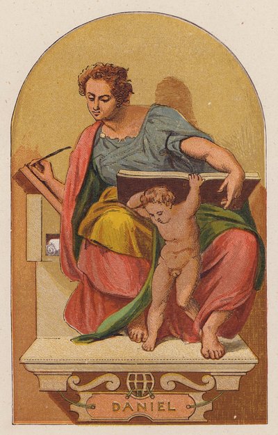ダニエル（カラーリトグラフ） 作： Michelangelo (after) Buonarroti