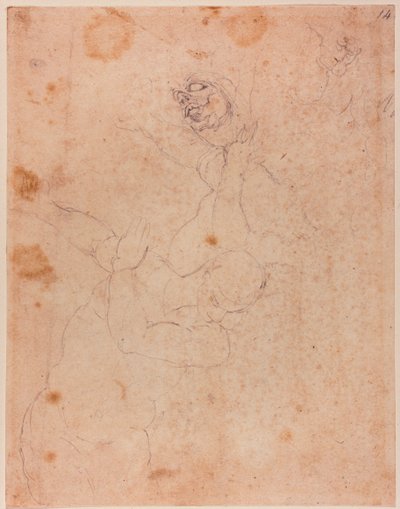 システィーナ礼拝堂の《楽園追放》から一部を引用した図像研究 作： Michelangelo (after) Buonarroti