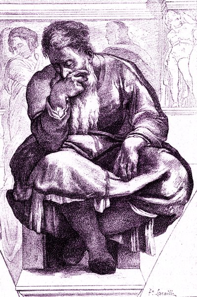 泣く預言者エレミヤ 作： Michelangelo (after) Buonarroti