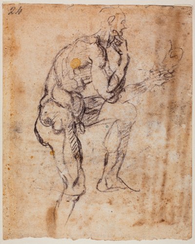 ヌード習作、ナーソンのルネットからの模写 作： Michelangelo (after) Buonarroti