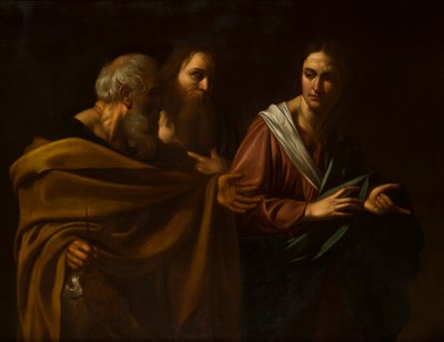 聖ペテロとアンドリューの召命、1593～1610年頃（キャンバスに油彩） 作： Michelangelo (after) Caravaggio