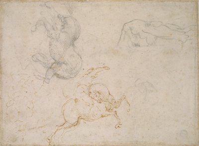 騎兵の突撃とその他の研究、16世紀 作： Michelangelo Buonarroti