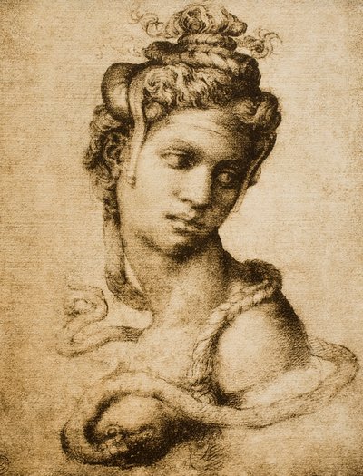 ミケランジェロがTommaso Cavalieriのために描いたクレオパトラ。カーサブオナローティ（フィレンツェ） 作： Michelangelo Buonarroti
