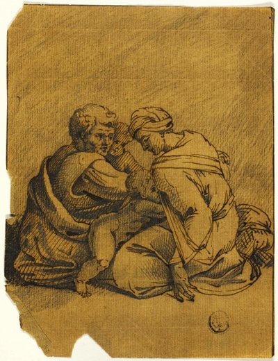 家族のグループユダの王オジアス、母に看取られる 作： Michelangelo Buonarroti