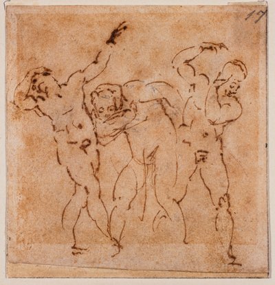 変容」のための人物習作、16世紀、デッサン 作： Michelangelo Buonarroti