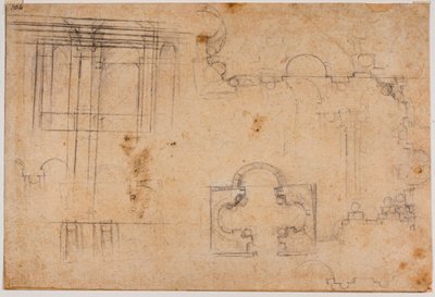 スフォルツァ礼拝堂の平面図と立面図 作： Michelangelo Buonarroti