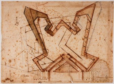 草原への入り口の要塞化 作： Michelangelo Buonarroti